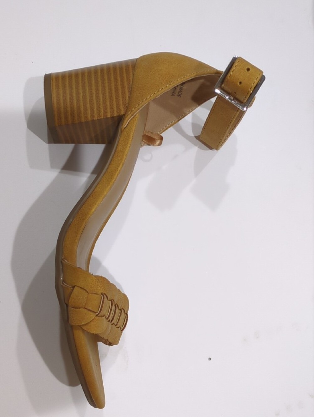 White Mountain Mustard Braided Ankle-Strap Sandals - Picture 3 of 5